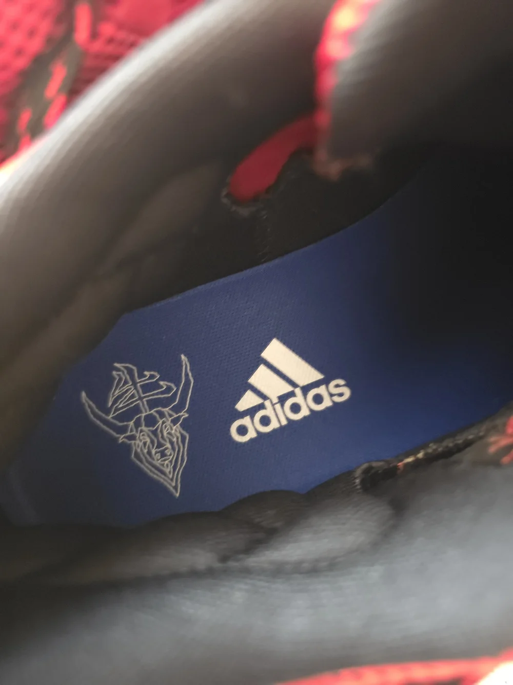 adidas Kids Red and Black Mesh Athletic Sneakers